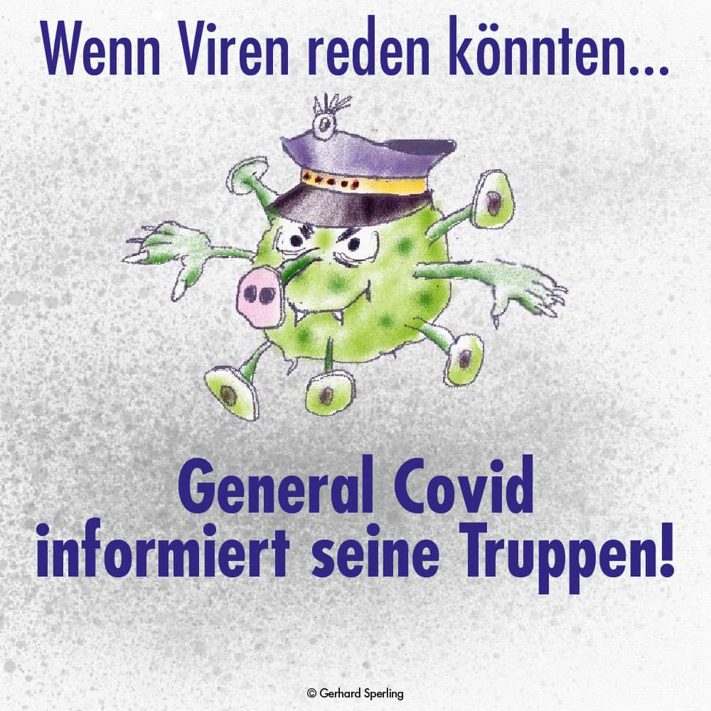 Mit geistiger und körperlicher Fitness gegen Infektionen Cartoon - Ganzheitliches Denken kämpft nicht gegen Viren